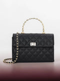 Elara Top Handle Bag-Black
