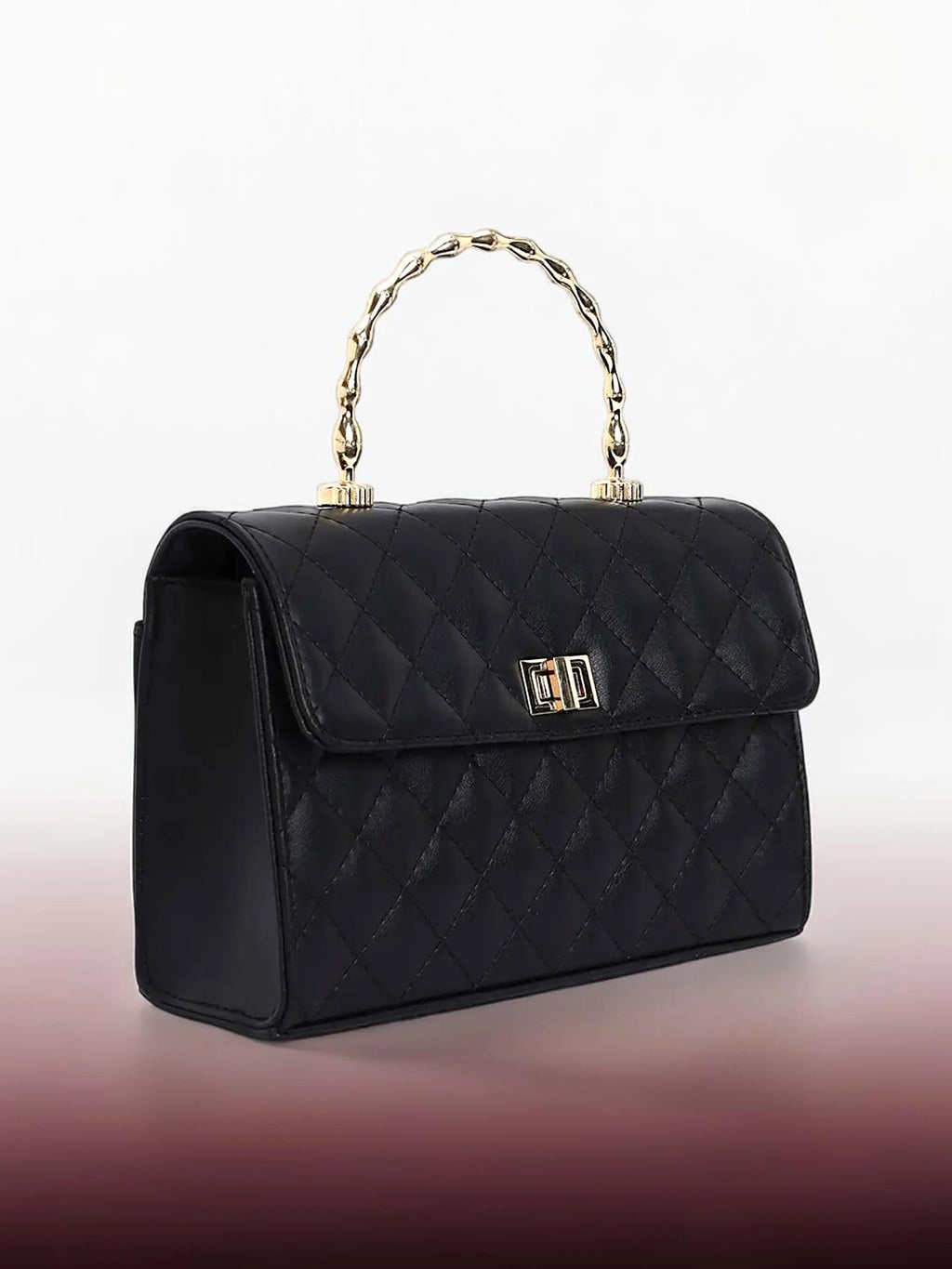 Elara Top Handle Bag-Black