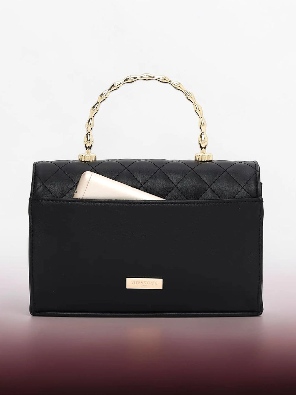 Elara Top Handle Bag-Black