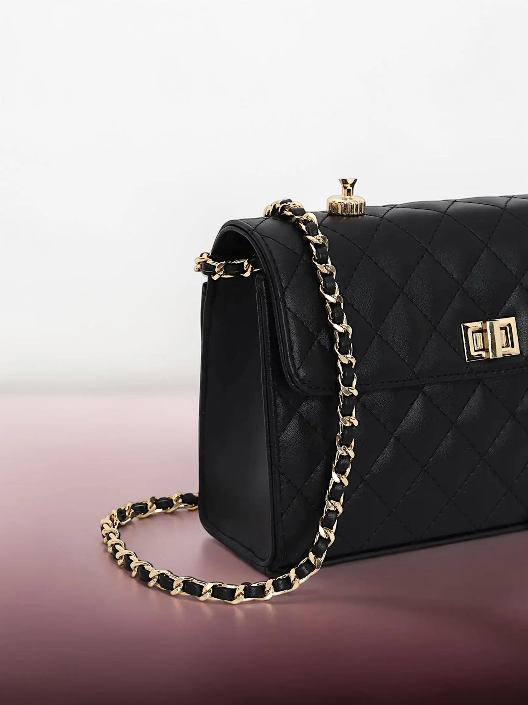 Elara Top Handle Bag-Black