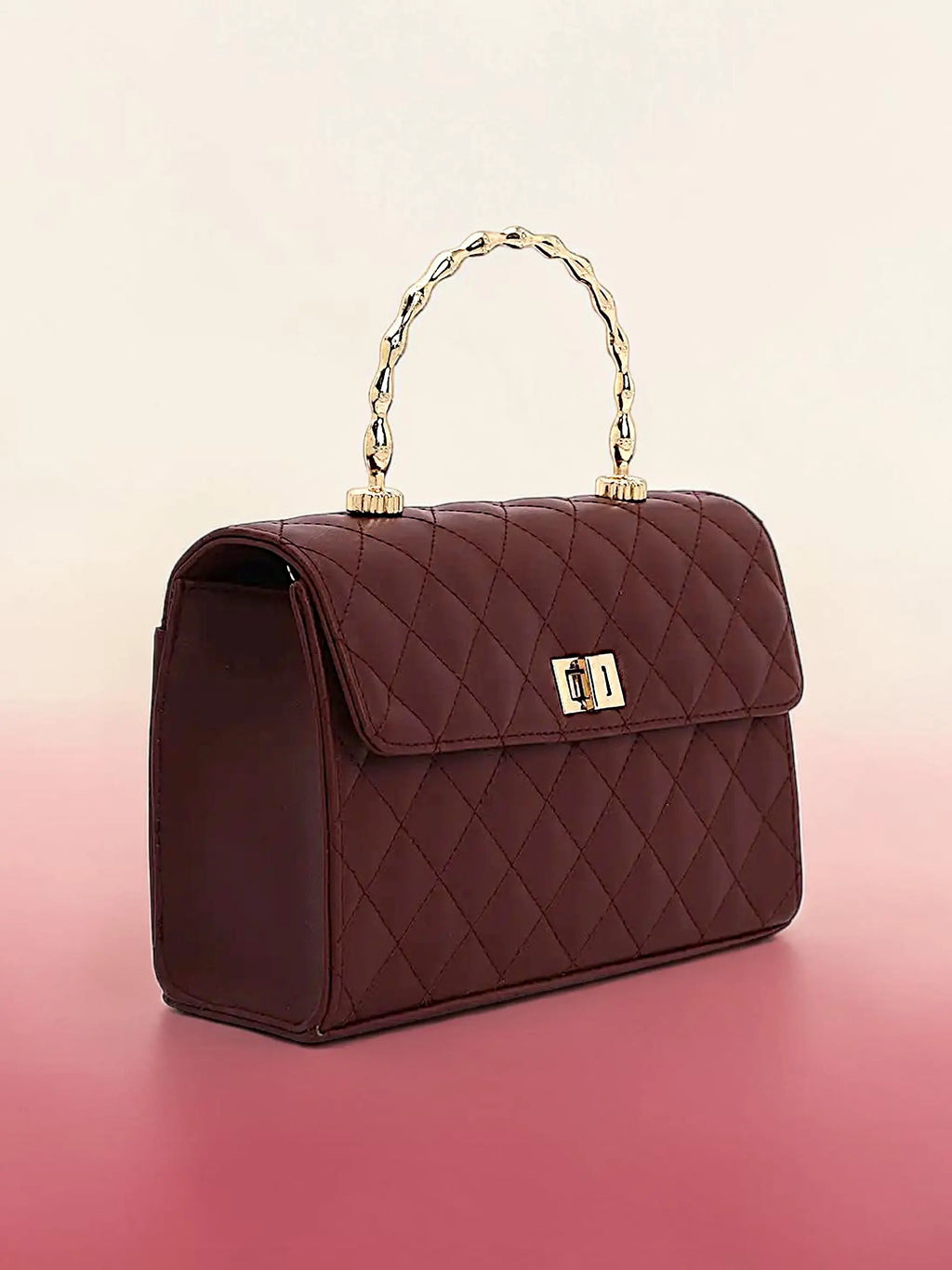 Elara Top Handle Bag-Wine
