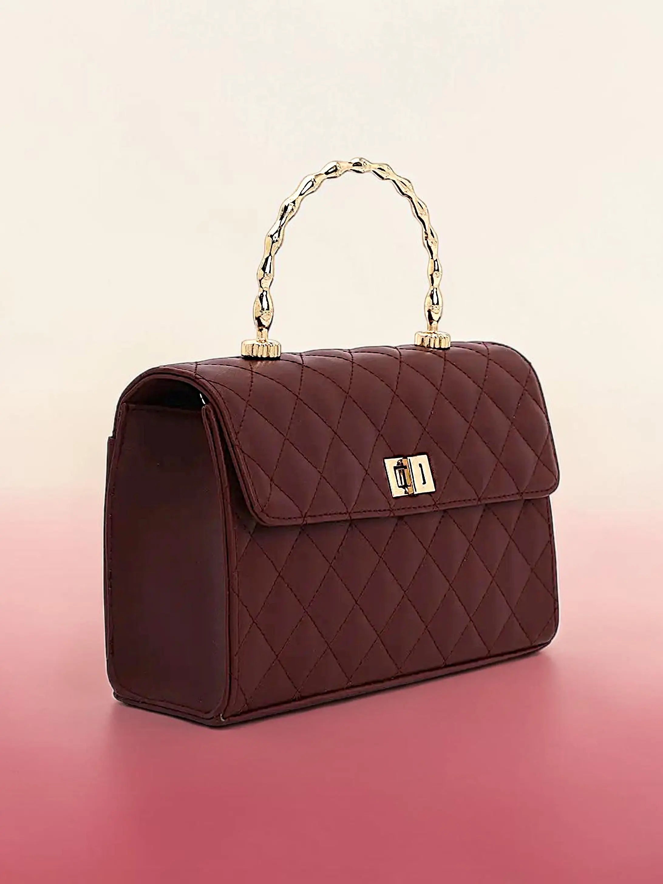 Elara Top Handle Bag-Wine