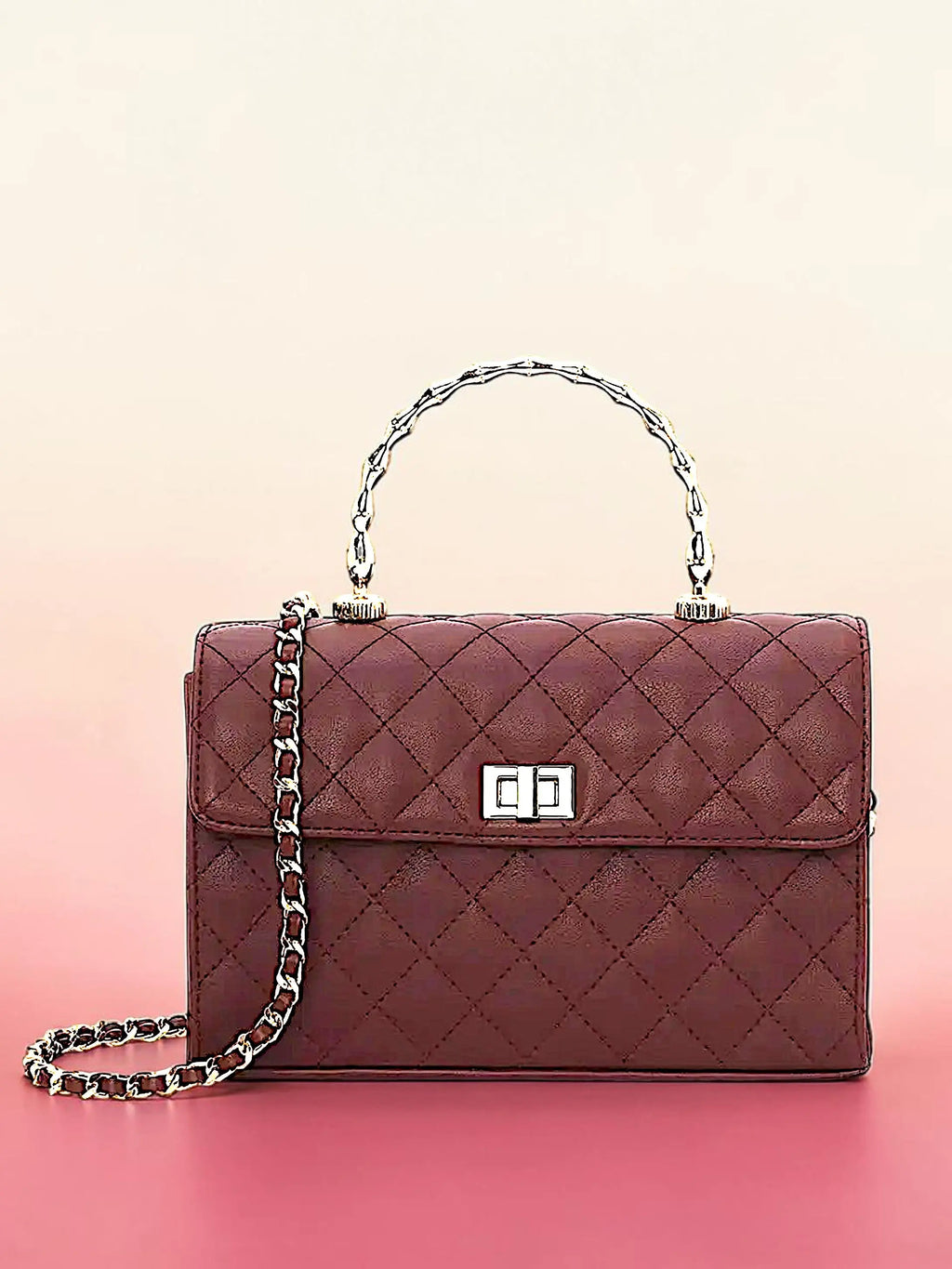 Elara Top Handle Bag-Wine