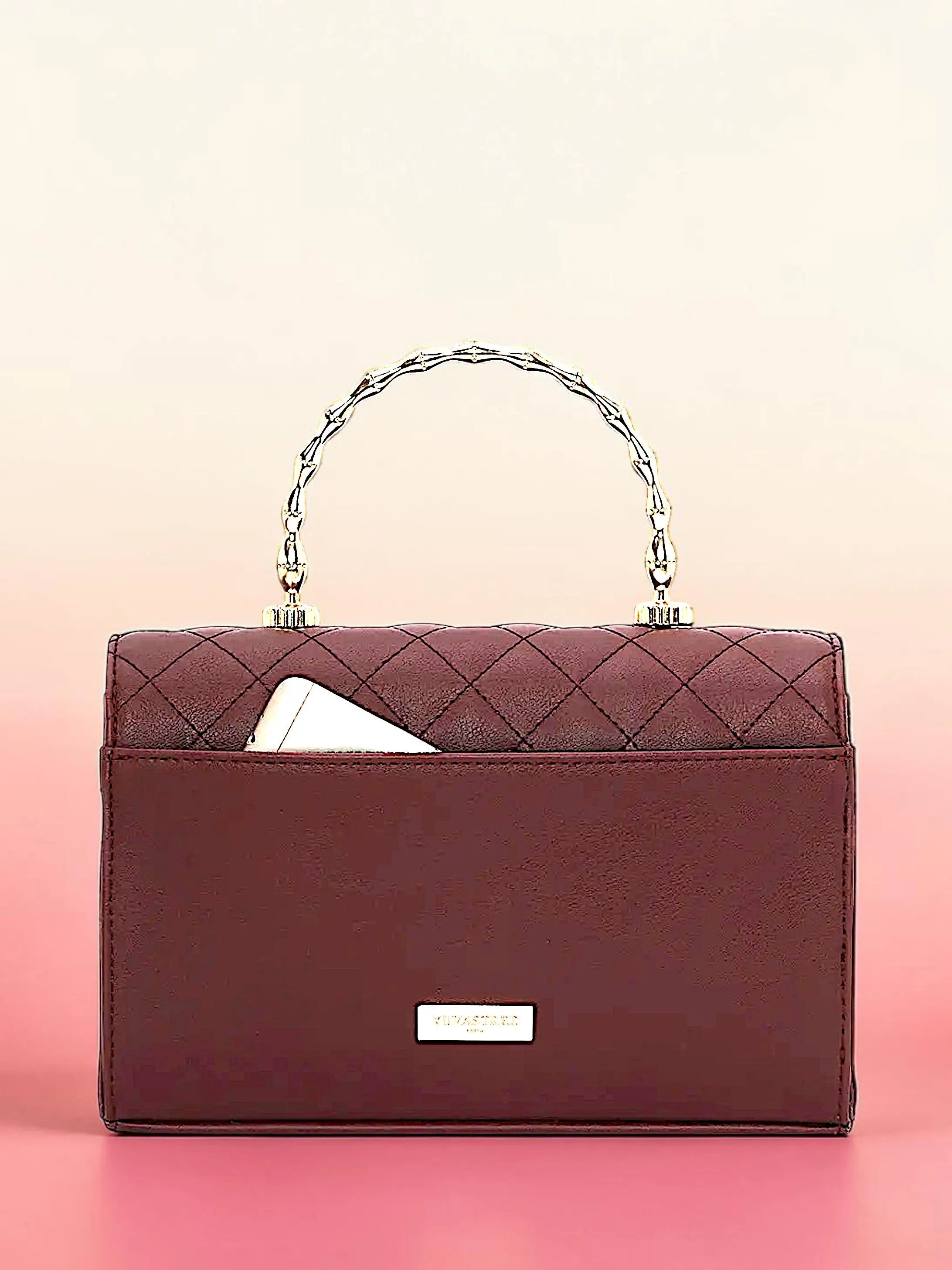 Elara Top Handle Bag-Wine