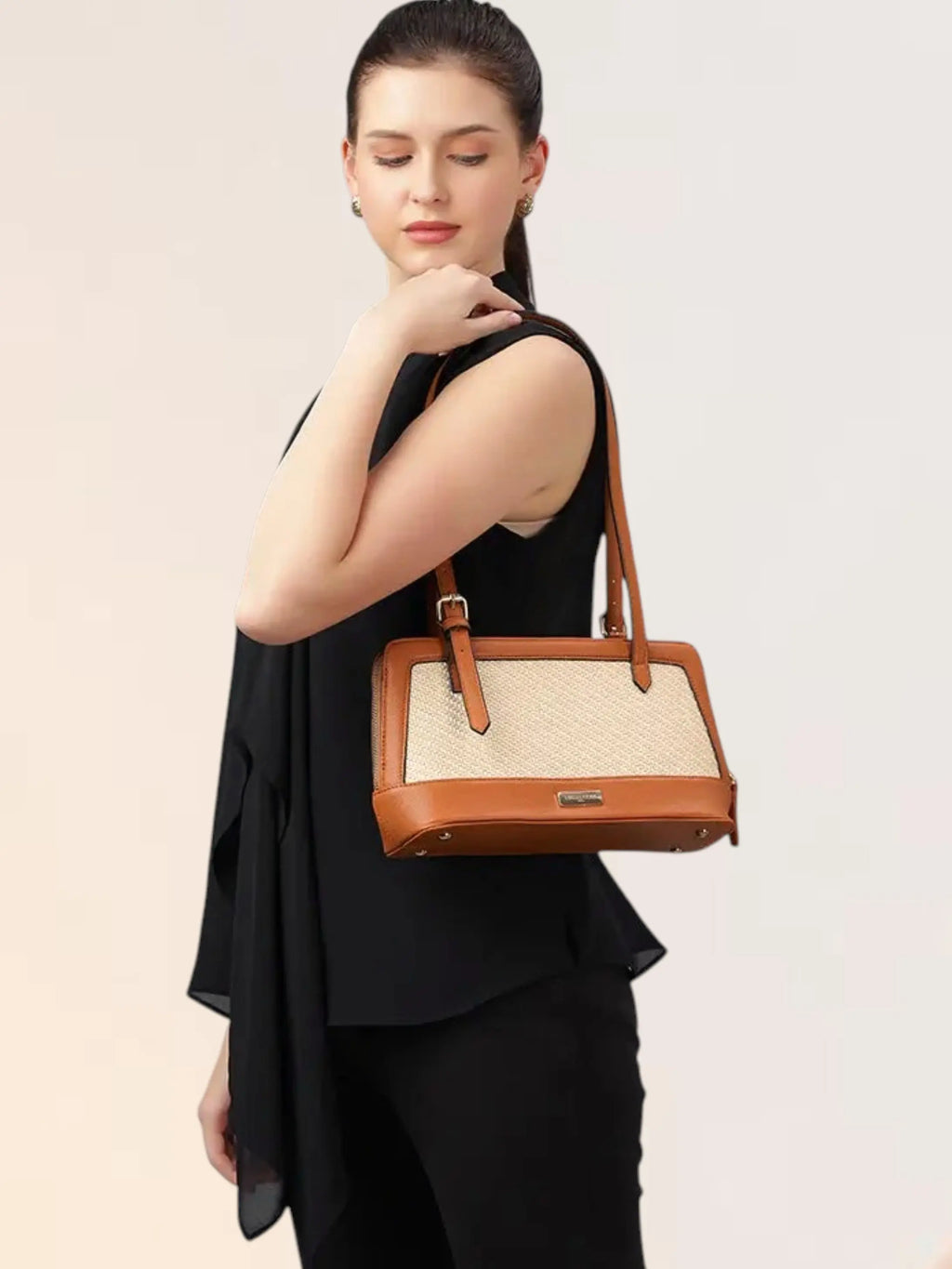 Liora Jute Shoulder Bag - Tan