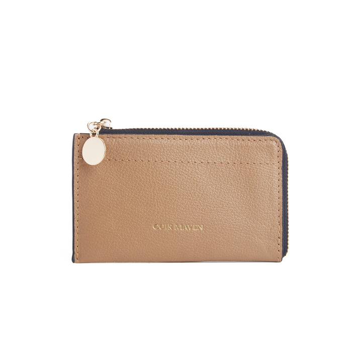 Card and coin wallet-Tan