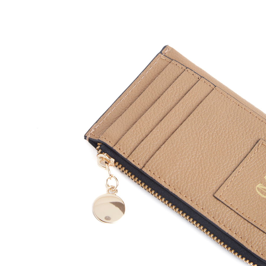 Card and coin wallet-Tan