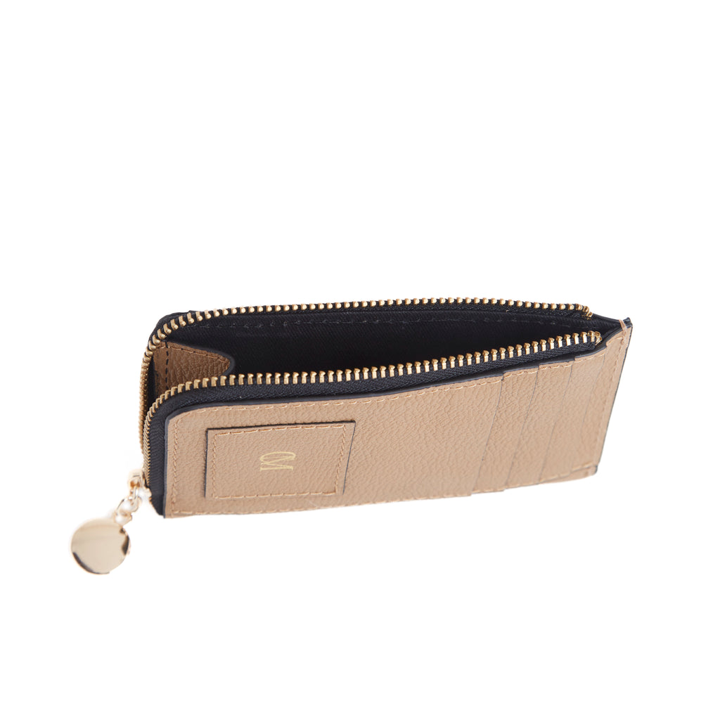 Card and coin wallet-Tan