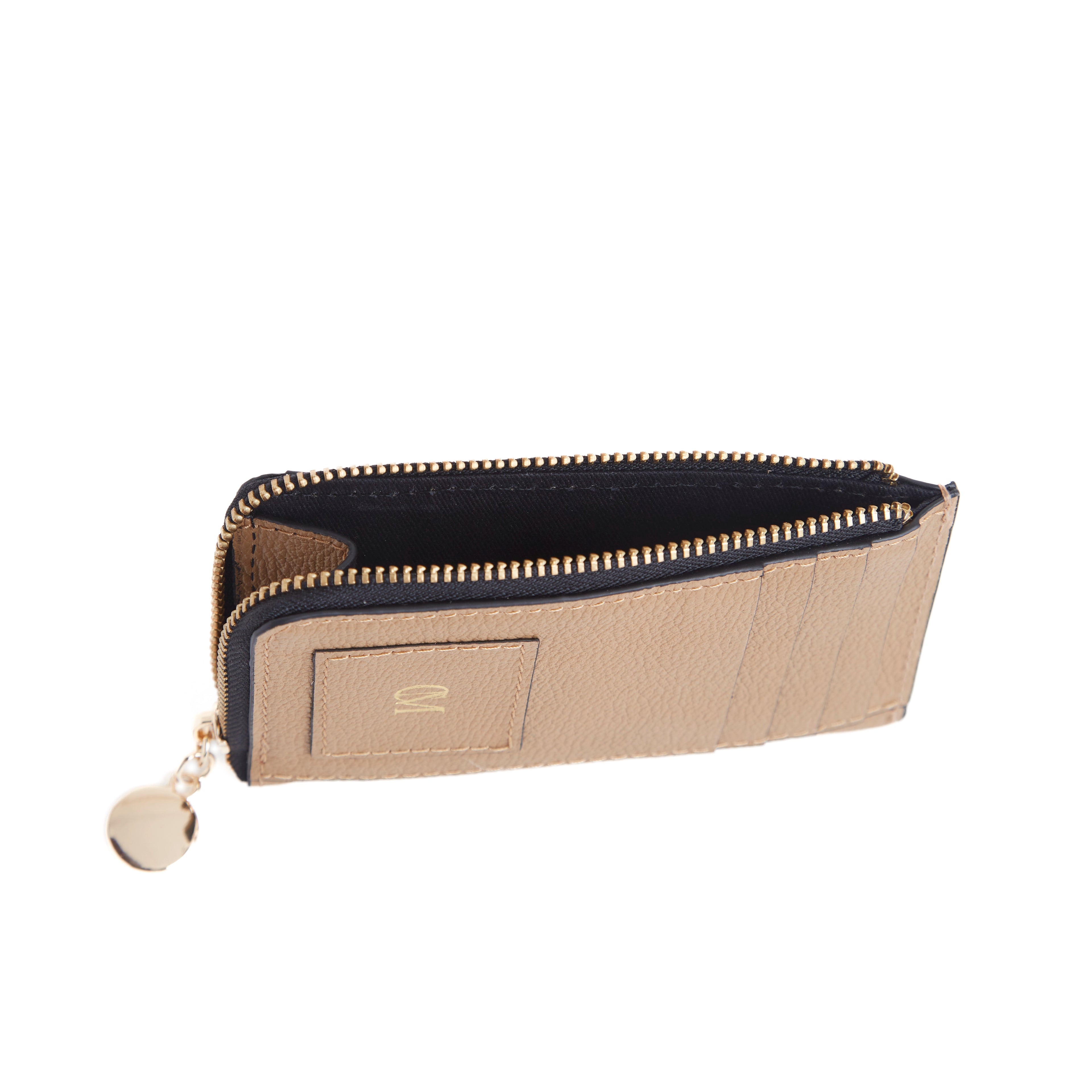 Card and coin wallet-Tan